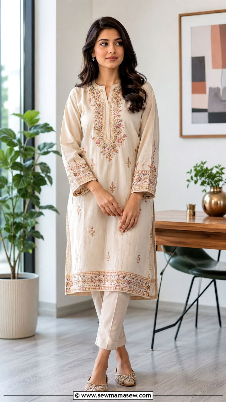 Printed Lawn Suit with Straight Trousers - 25 Multan outfit ideas