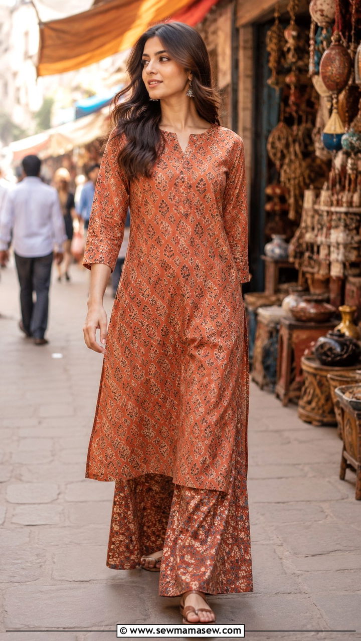 Printed Lawn Suit with Straight Trousers - 20 Faisalabad outfit ideas