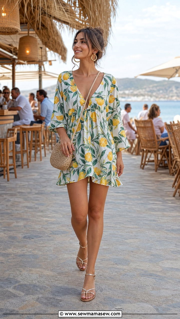 Printed Mini Dress Outfit Bodrum - 35 Bodrum outfit ideas