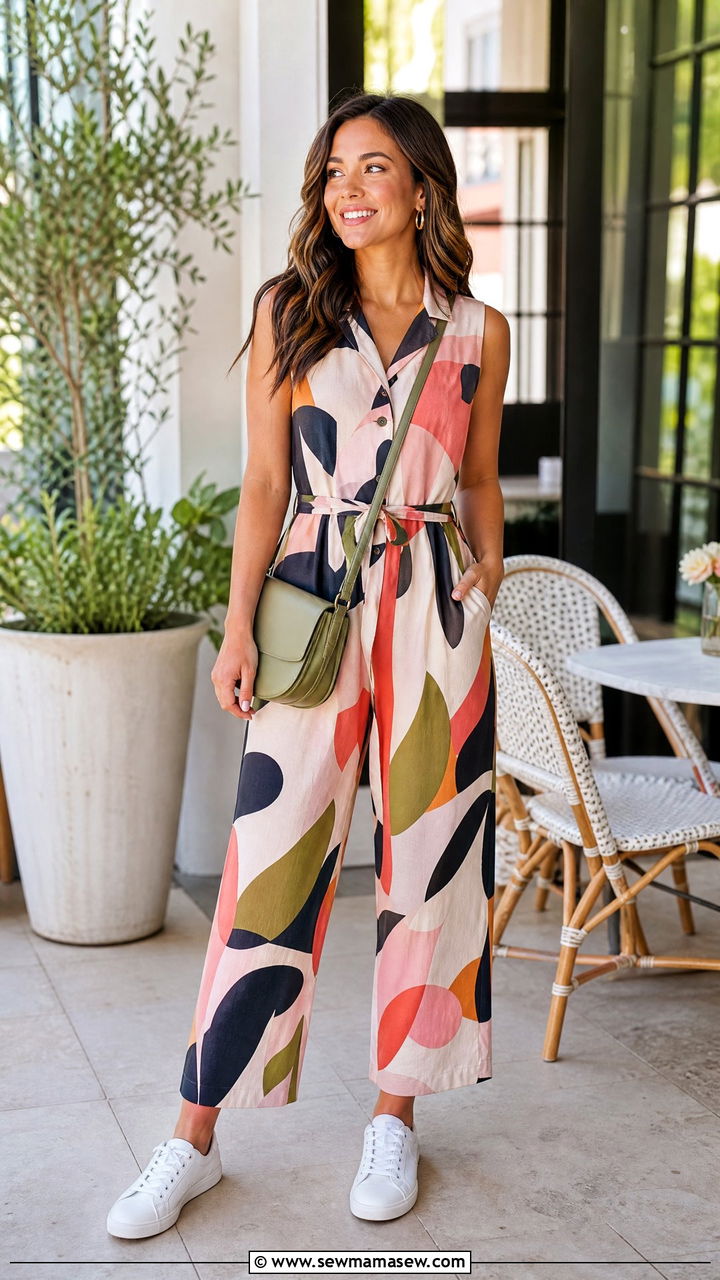 Printed jumpsuit brunch outfit - 35 How to style a jumpsuit