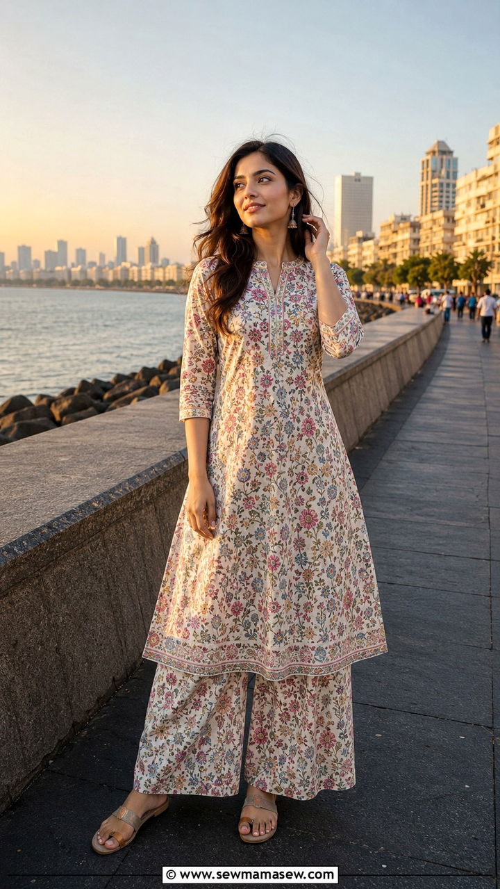 Printed kurta and palazzo pants outfit Mumbai - 25 Mumbai outfit ideas
