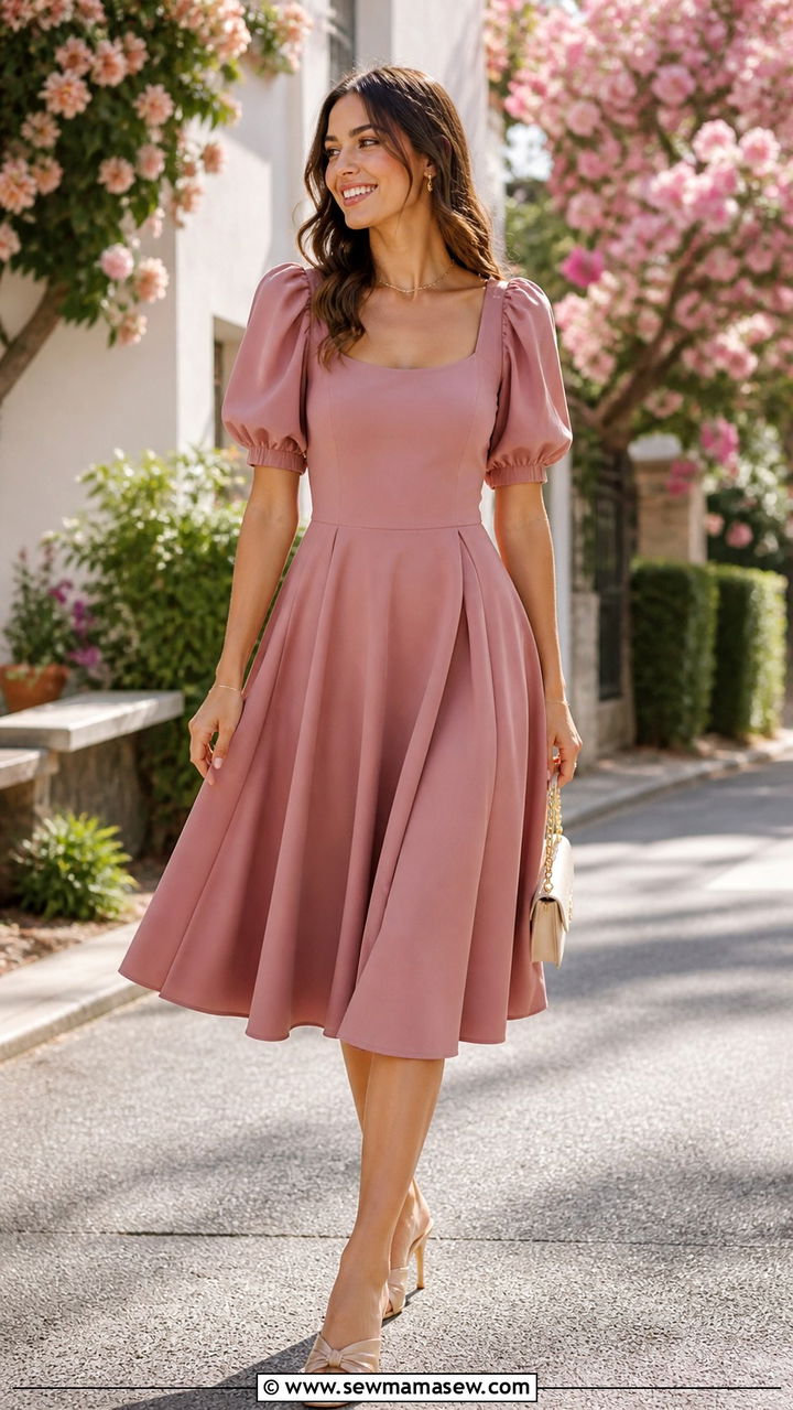 Puff Sleeve Dress Wedding Guest - 40 what to wear to a wedding guest