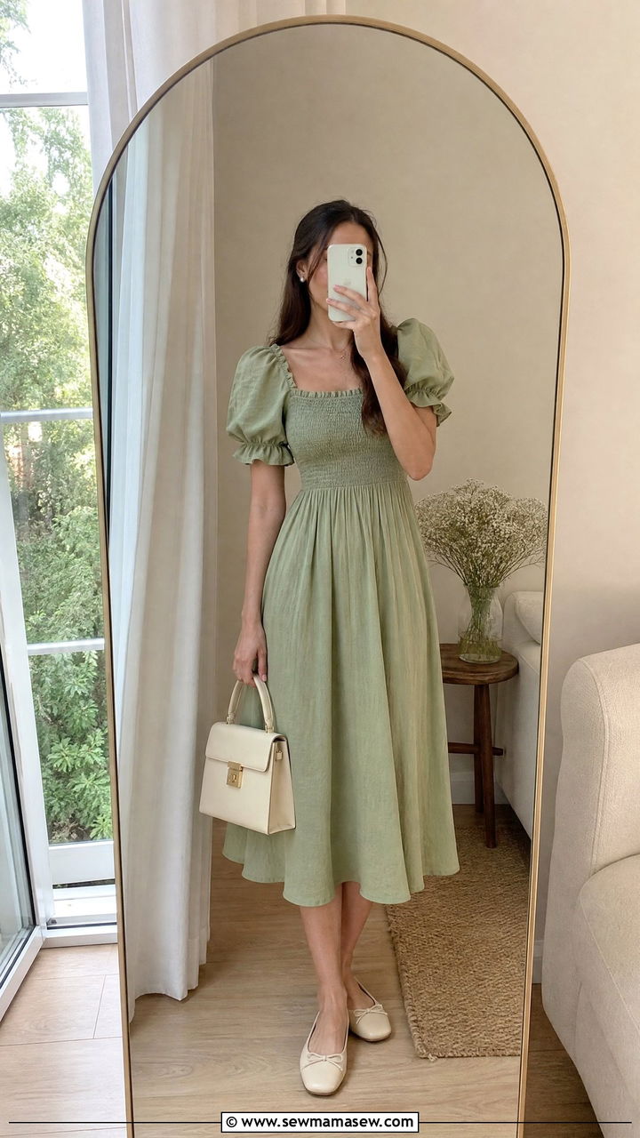 Puff Sleeve Midi Dress Fairycore Outfit - 25 classy fairycore outfit ideas