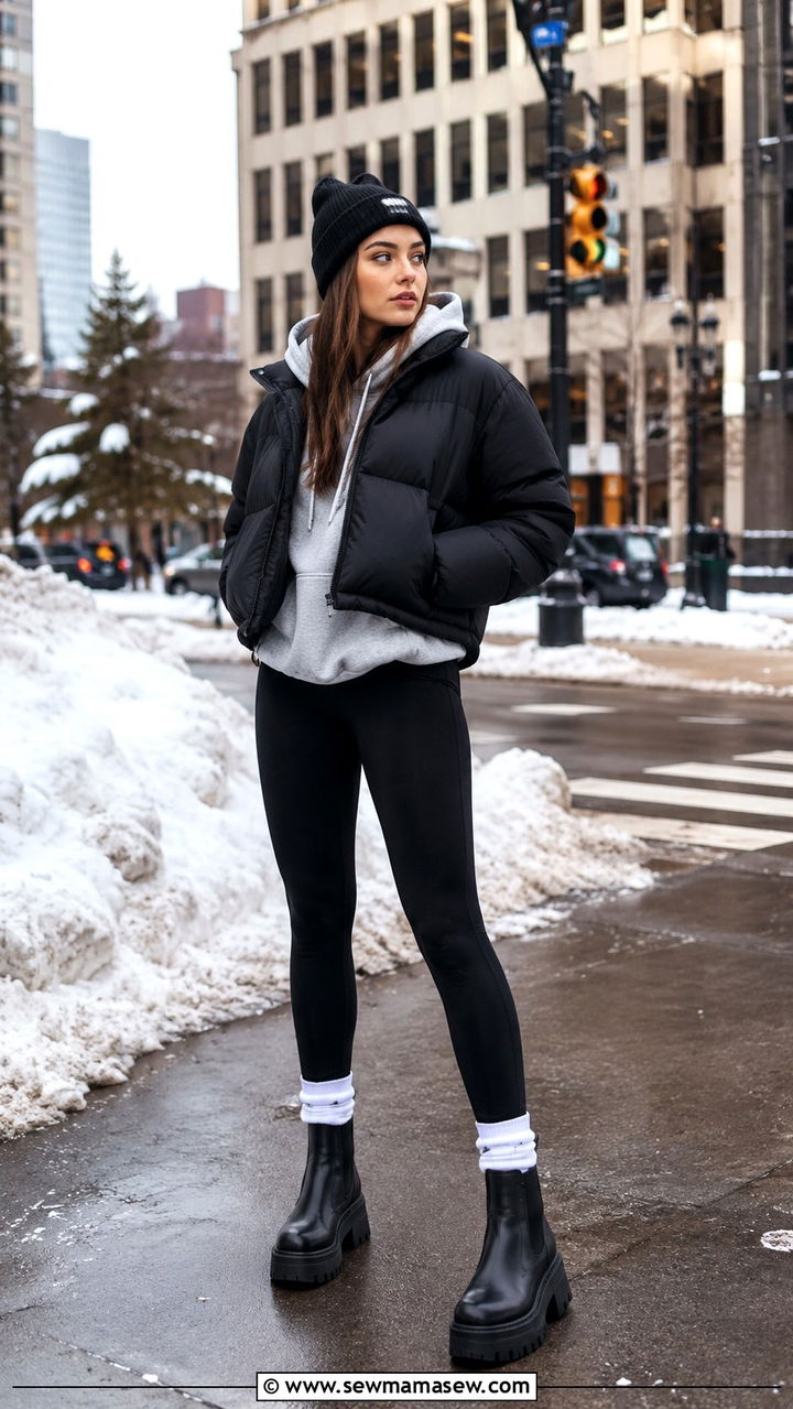 Puffer Jacket Over Hoodie Outfit - 30 Layering outfit ideas