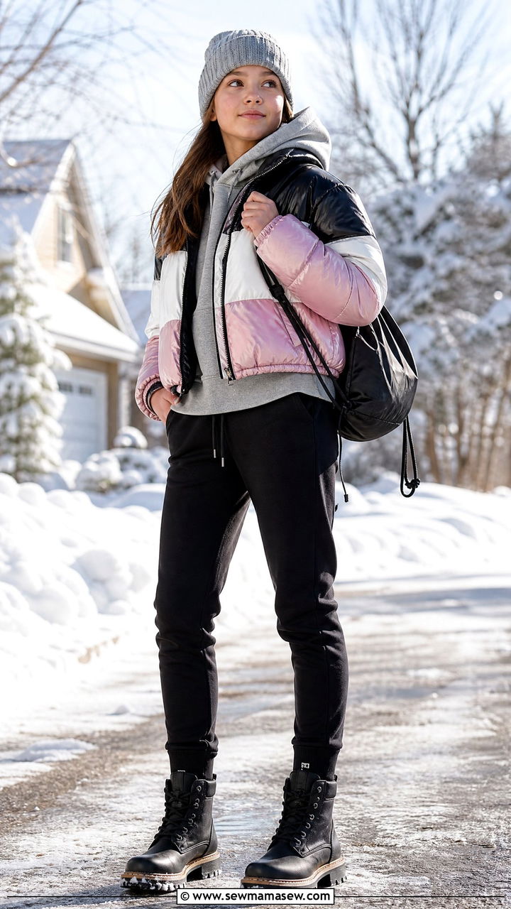 Puffer Jacket and Joggers Outfit - 30 Outfit ideas for tweens