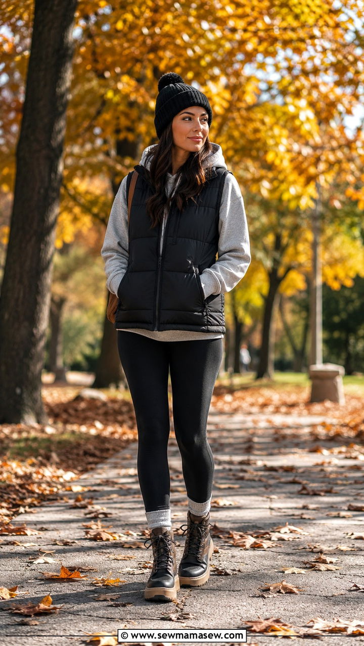 Puffer Vest and Hoodie Outfit - 30 casual streetwear outfits