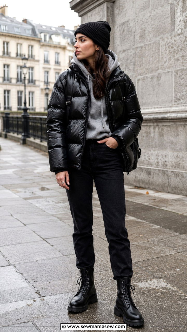 Puffer jacket with combat boots outfit - 30 How to style a puffer jacket