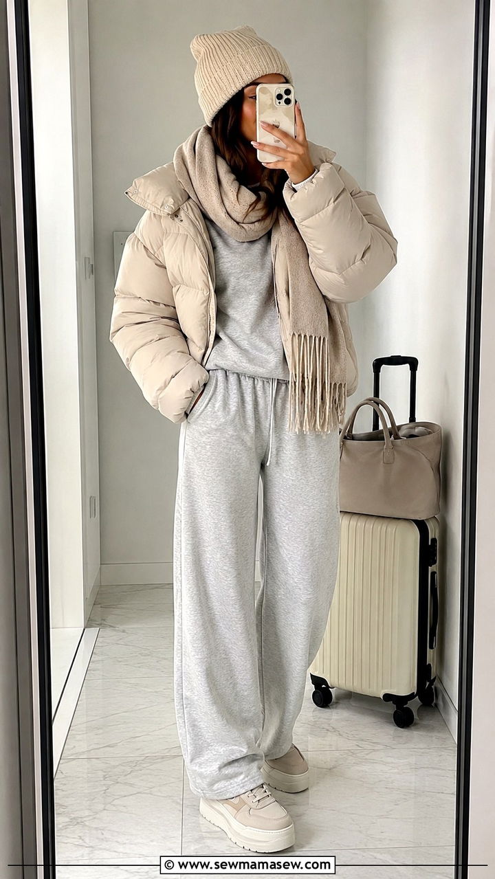 Puffer jacket with sweatpants outfit - 30 How to style a puffer jacket