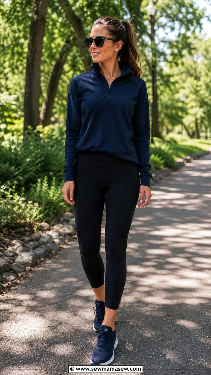 Quarter Zip Pullover and 78 Leggings - 25 Athleisure outfit ideas petite