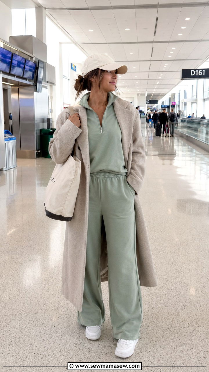 Quarter zip with matching wide leg sweatpants set - 30 Quarter zip outfit ideas