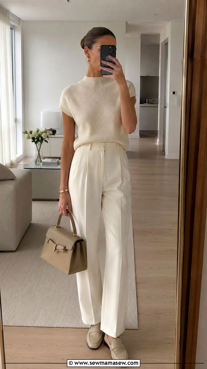 Quiet luxury knit and tailored trousers - 30 Nepo baby outfit ideas