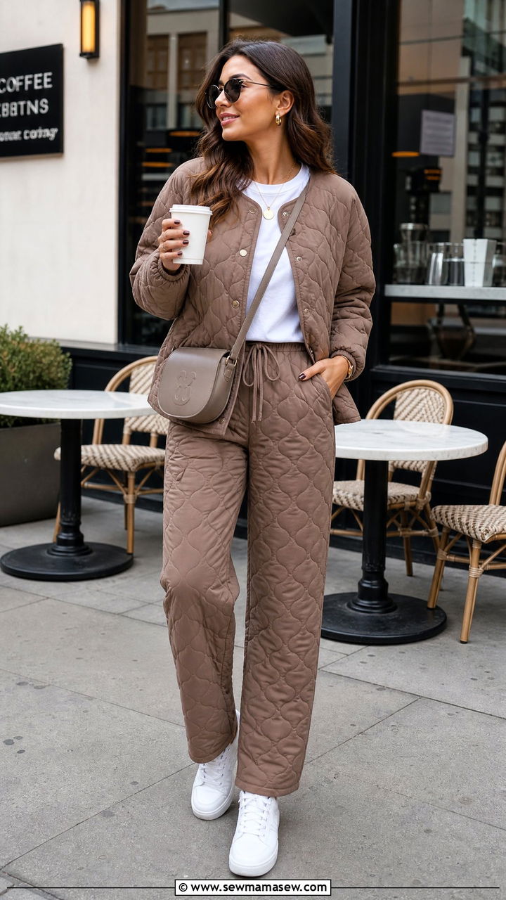 Quilted Co Ord Set Outfit - 40 Quilted coat outfit ideas