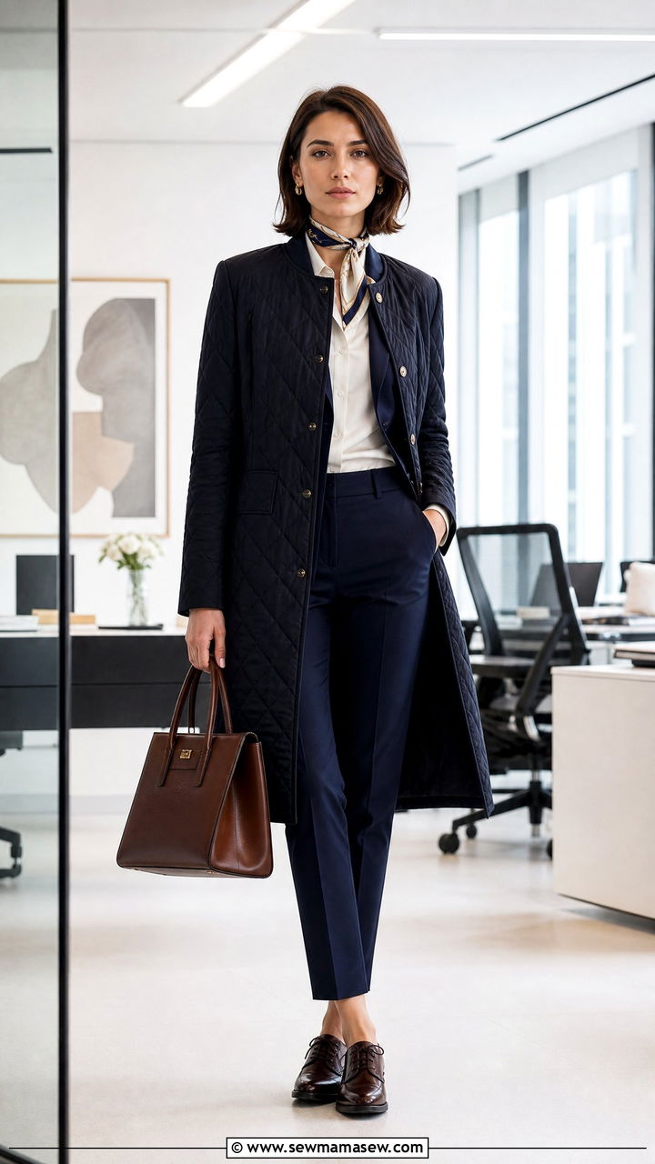 Quilted Coat Outfit For Work Office - 40 Quilted coat outfit ideas