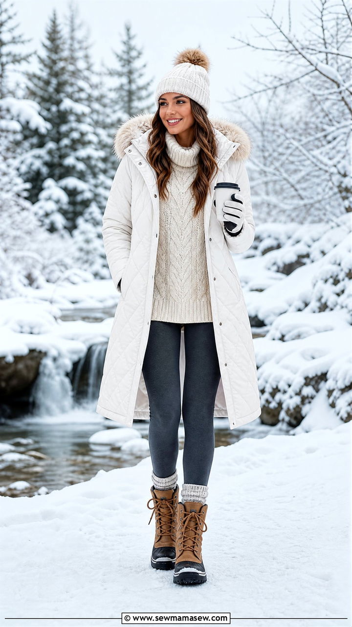 Quilted Coat Outfit Snowy Day - 40 Quilted coat outfit ideas