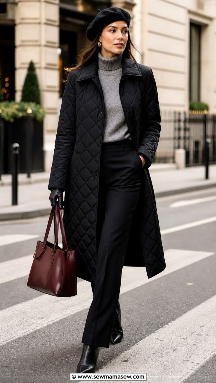 Quilted Coat Outfit Winter City - 40 Quilted coat outfit ideas