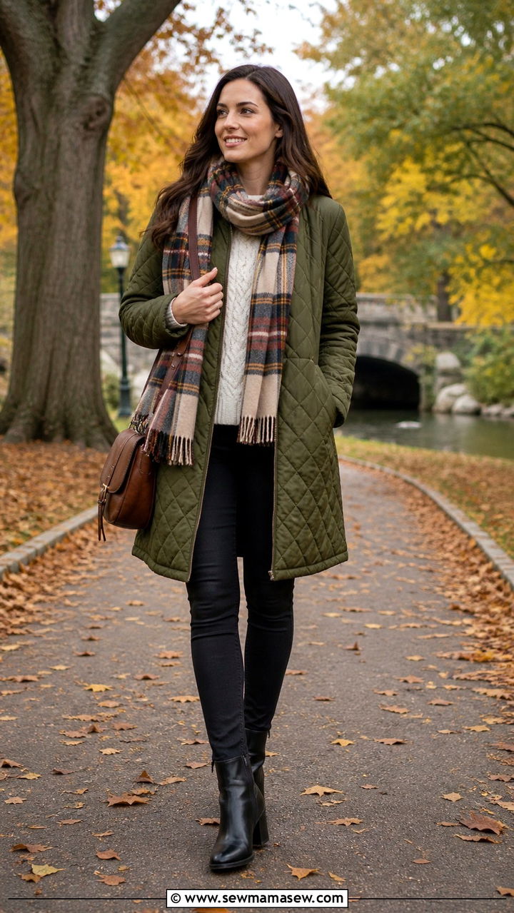 Quilted Coat Outfit With Ankle Boots - 40 Quilted coat outfit ideas