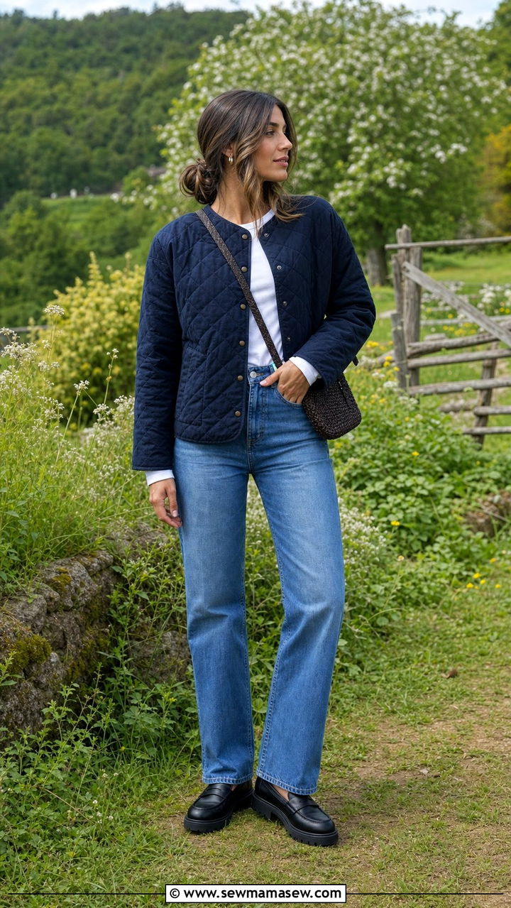Quilted Jacket Straight Jeans Chunky Loafers - 25 Spring go to outfit formulas