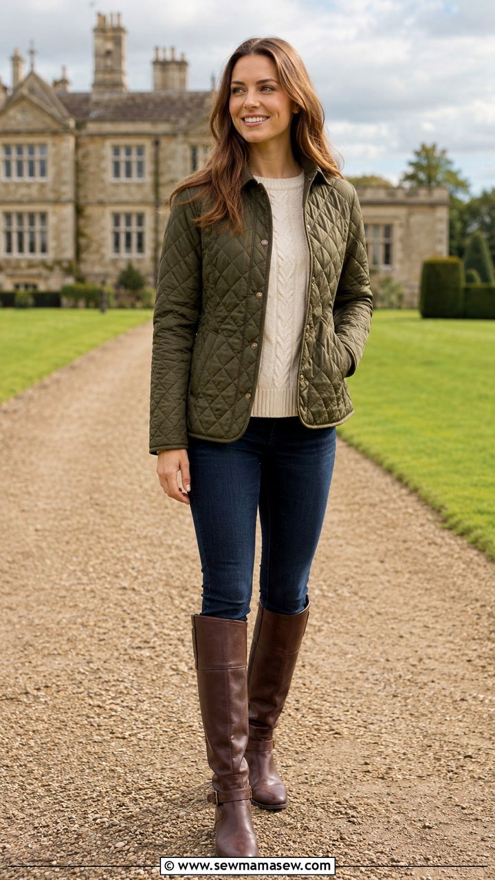 Quilted Jacket With Skinny Jeans And Riding Boots - 30 Quiet luxury outfit ideas with jeans