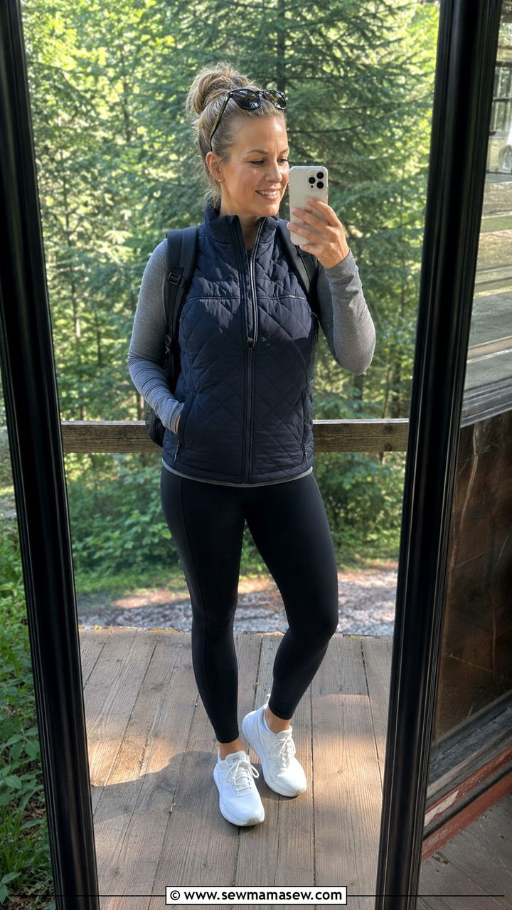 Quilted Vest and Black Leggings Alaska Cruise Outfit - 25 Alaska cruise outfit ideas 2026