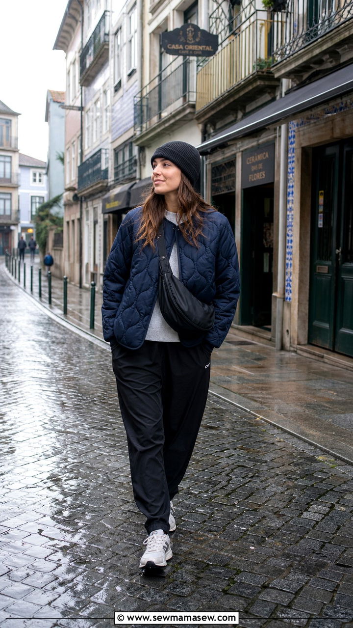 Quilted jacket and track pants Porto - 40 What to wear in Porto