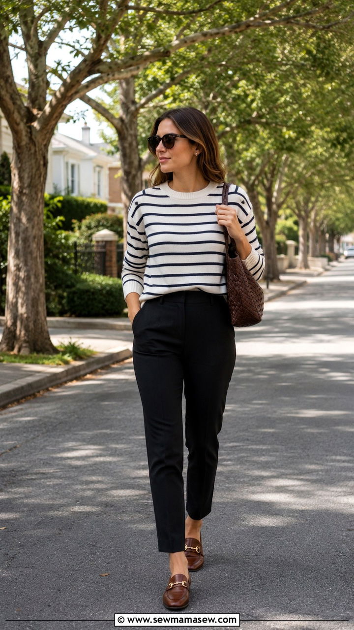 Quince Cotton Crewneck Sweater And Loafers Old Money Outfit - 30 Old money outfit ideas from Quince