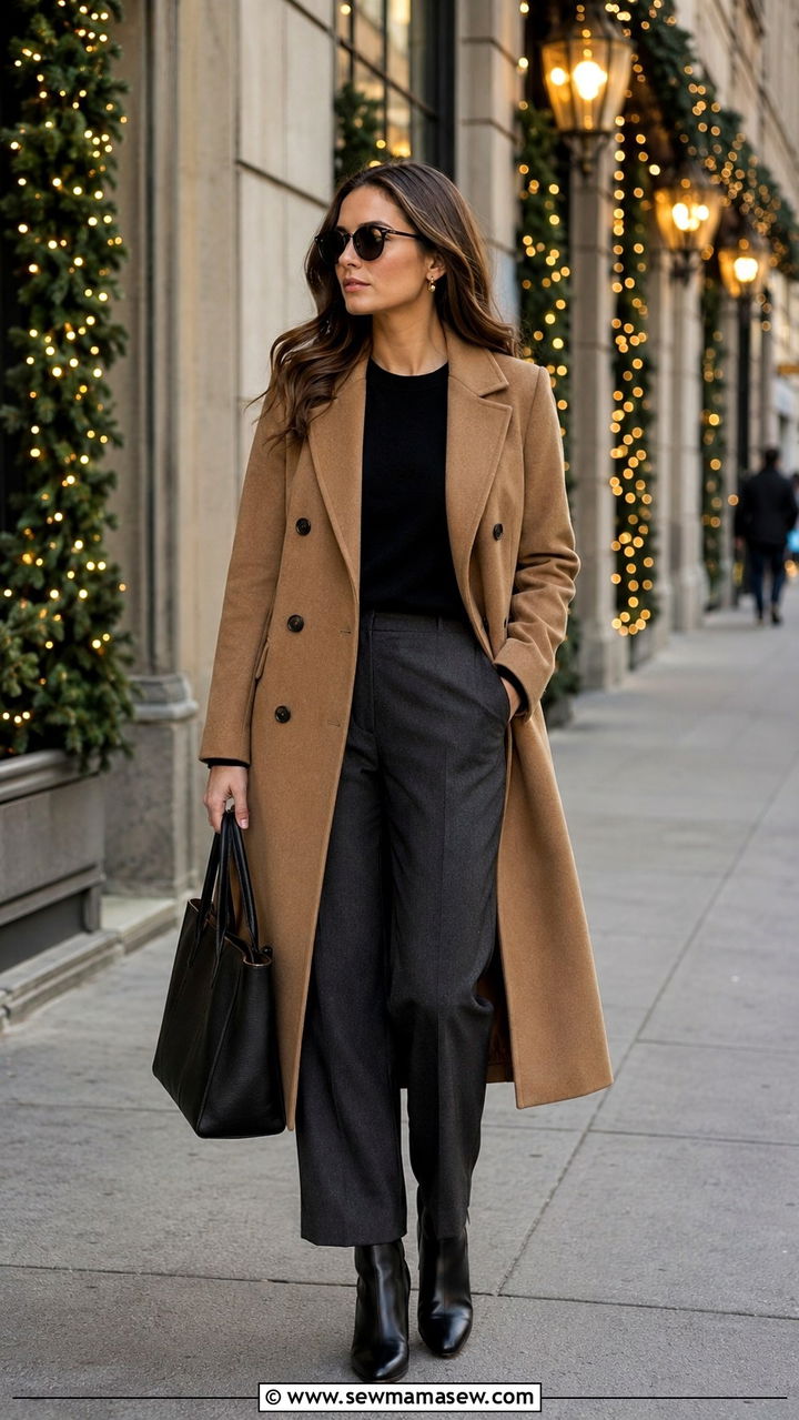Quince Double Breasted Coat Old Money Winter Outfit - 30 Old money outfit ideas from Quince