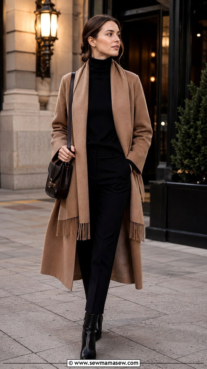 Quince Scarf Coat Old Money Winter Layered Outfit - 30 Old money outfit ideas from Quince