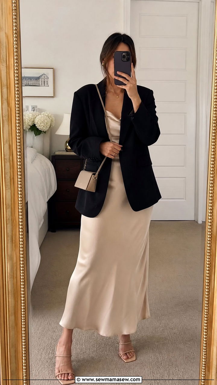 Quince Silk Slip Dress Old Money Evening Outfit - 30 Old money outfit ideas from Quince