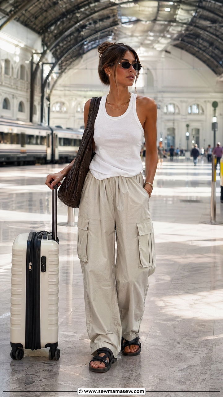 Racer Tank And Cargo Pants Outfit - 35 European summer outfits