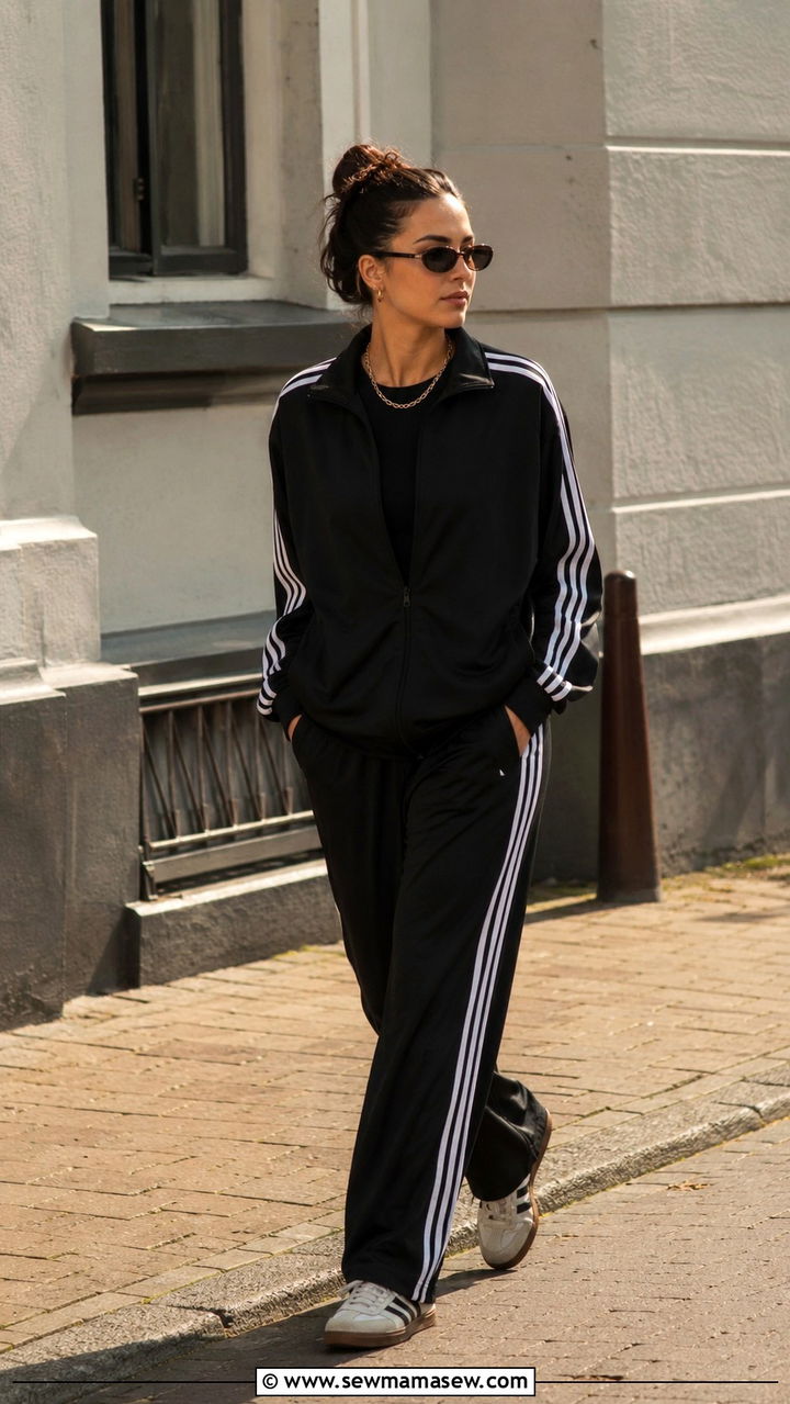 Racing Stripe Tracksuit With Retro Sunglasses - 30 Track suit matching set outfit ideas
