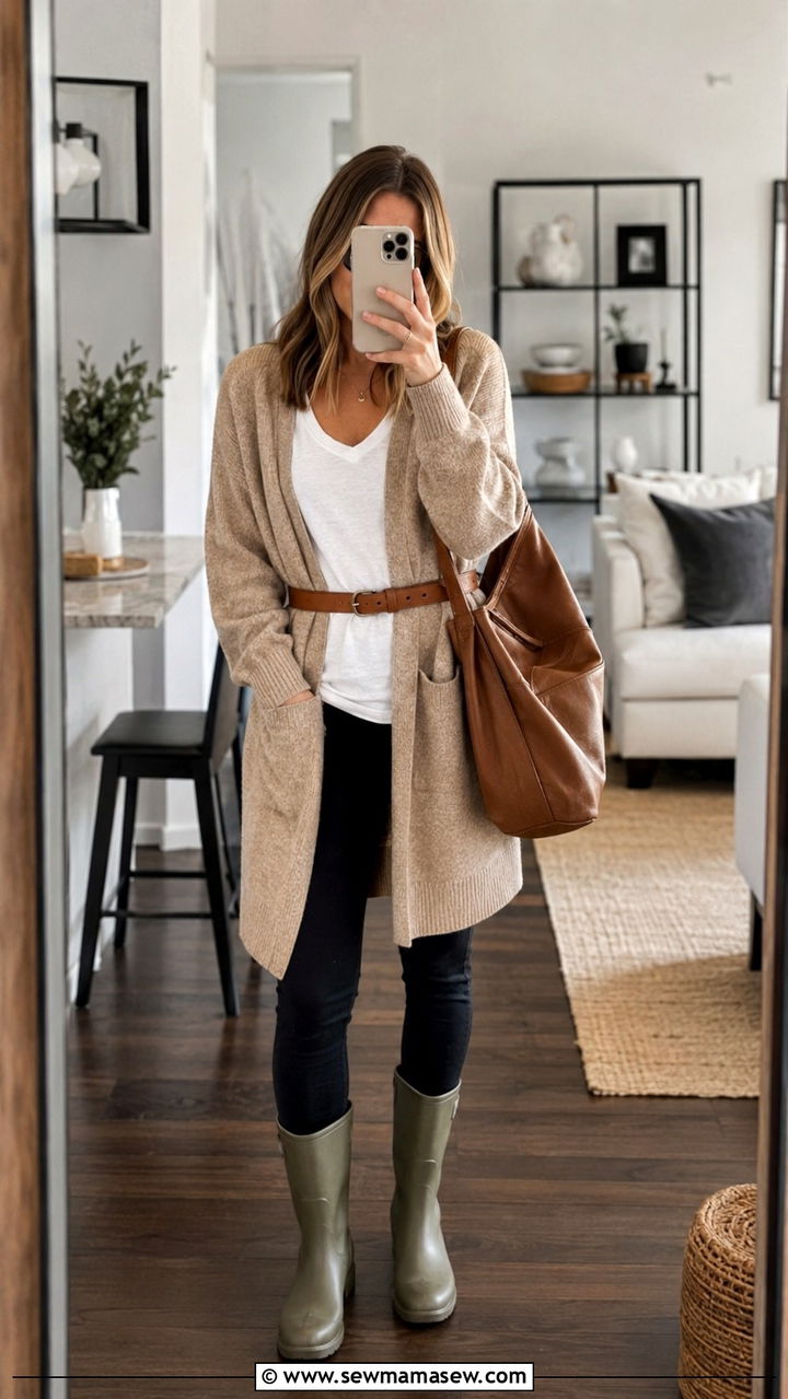 Rain Boots With Cardigan - 30 How to style rain boots