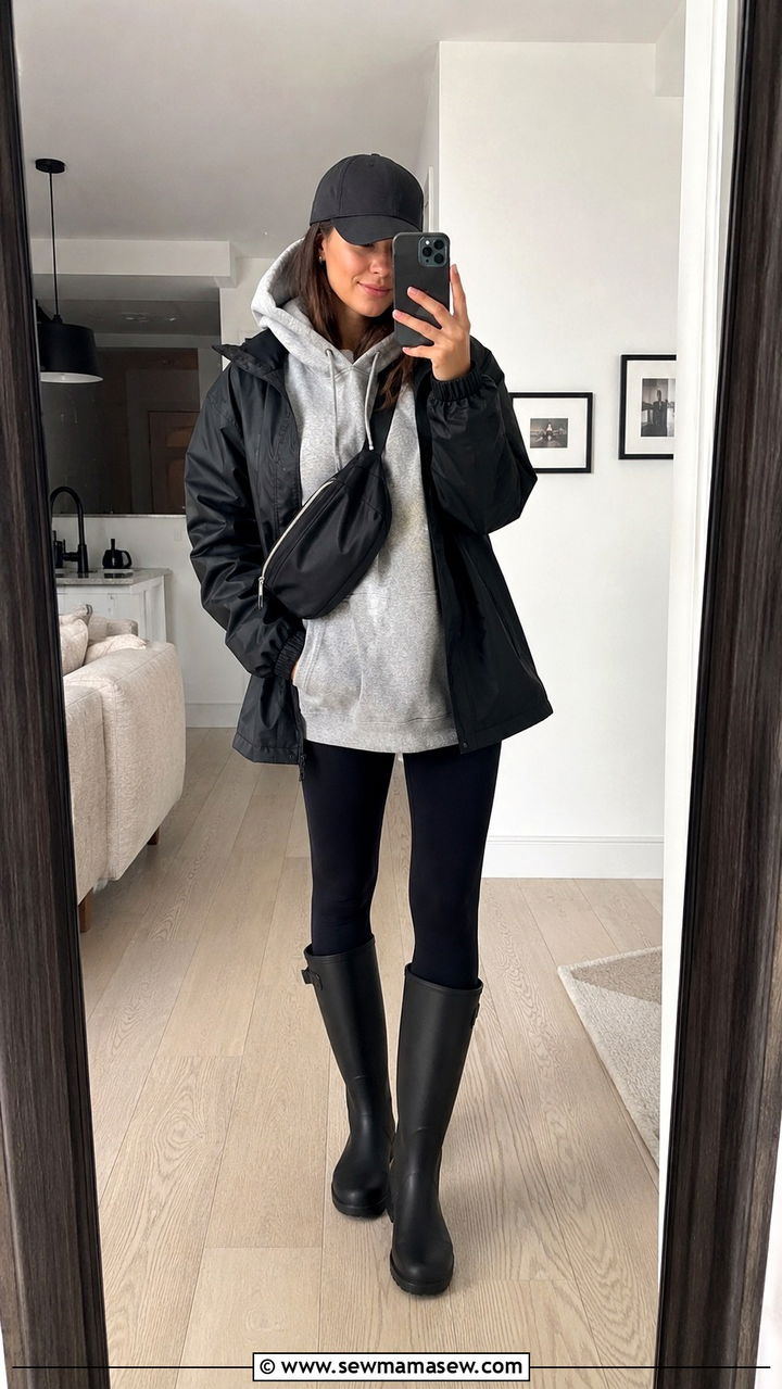 Rain Boots With Hoodie And Leggings - 30 How to style rain boots