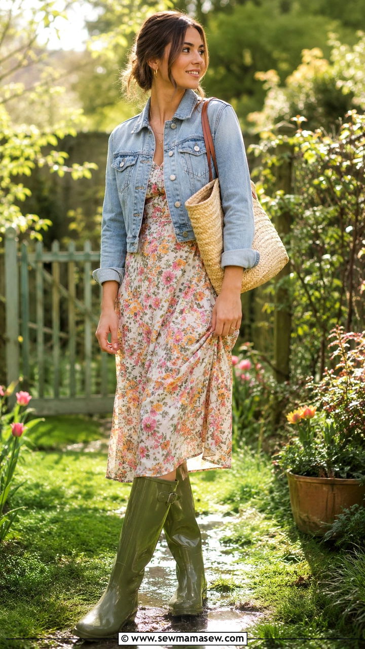 Rain Boots With Midi Dress - 30 How to style rain boots