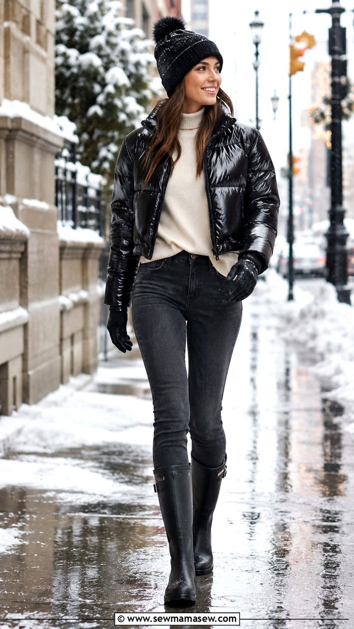 Rain Boots With Puffer Jacket - 30 How to style rain boots