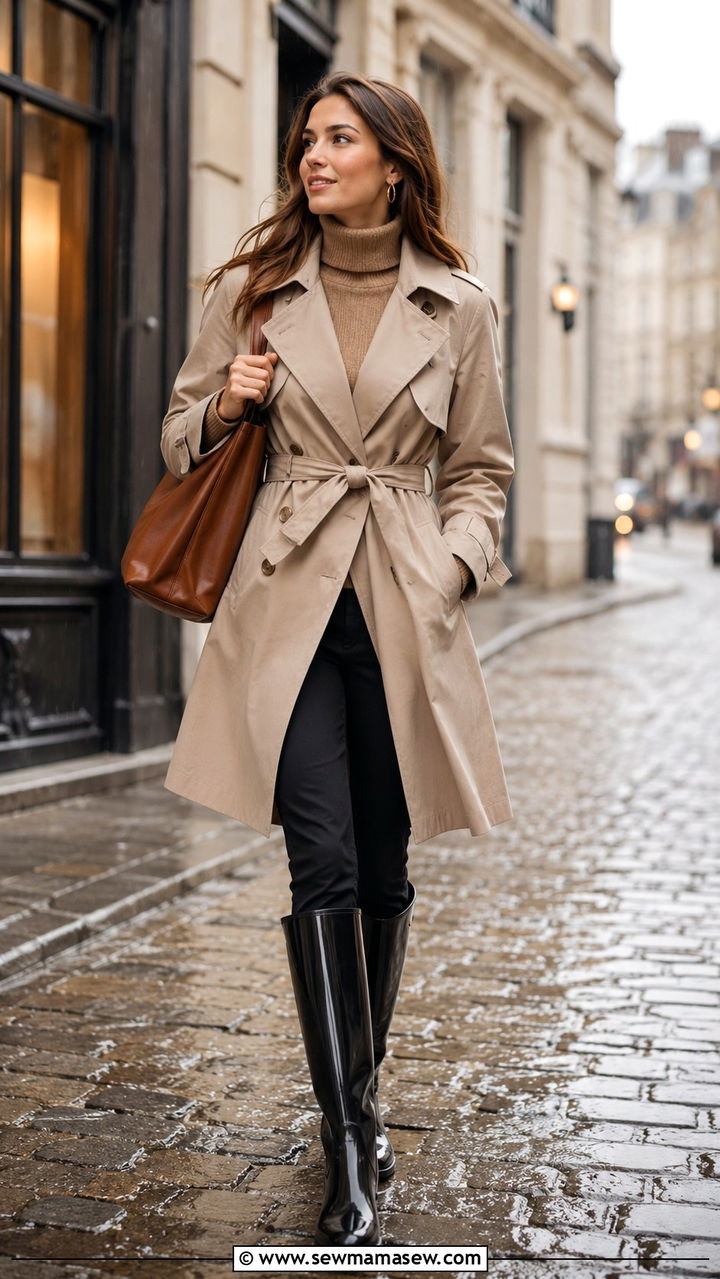 Rain Boots With Trench Coat - 30 How to style rain boots