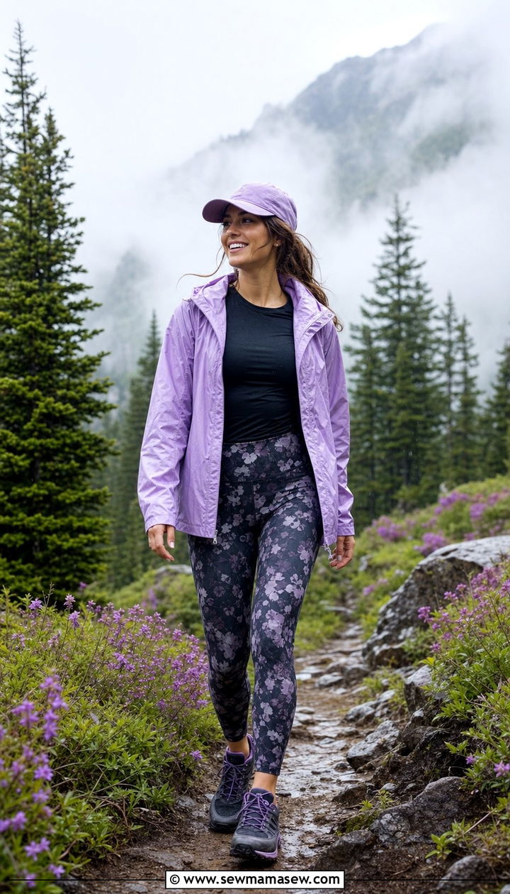 Rain Jacket Over Leggings Spring Mountain Outfit - 25 Spring mountain outfits