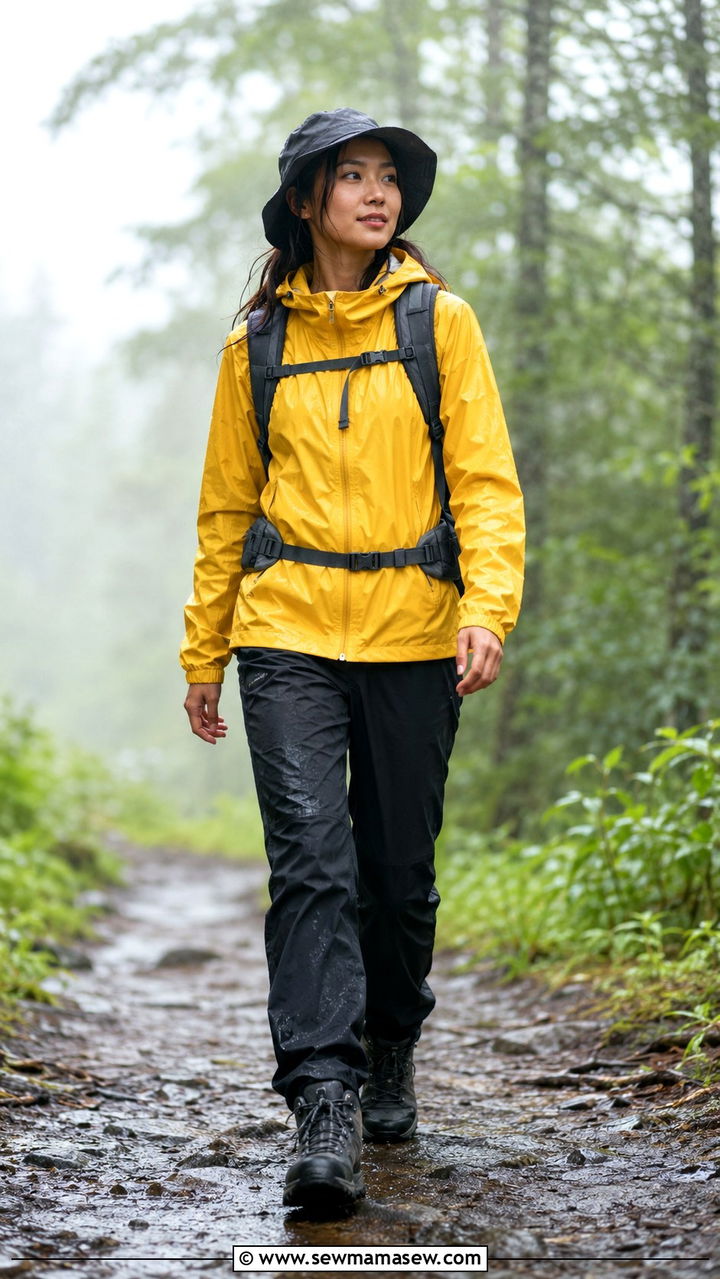 Rain Jacket and Quick Dry Hiking Pants - 30 hiking outfit ideas for women