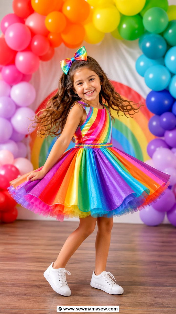 Rainbow birthday outfit for a girl - 35 Birthday outfit ideas for kids