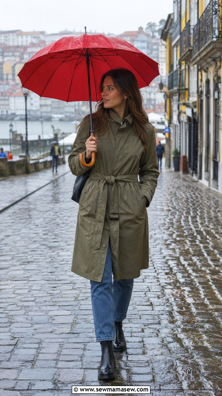Raincoat And Jeans Porto Rainy Day Outfit - 25 Porto outfit ideas