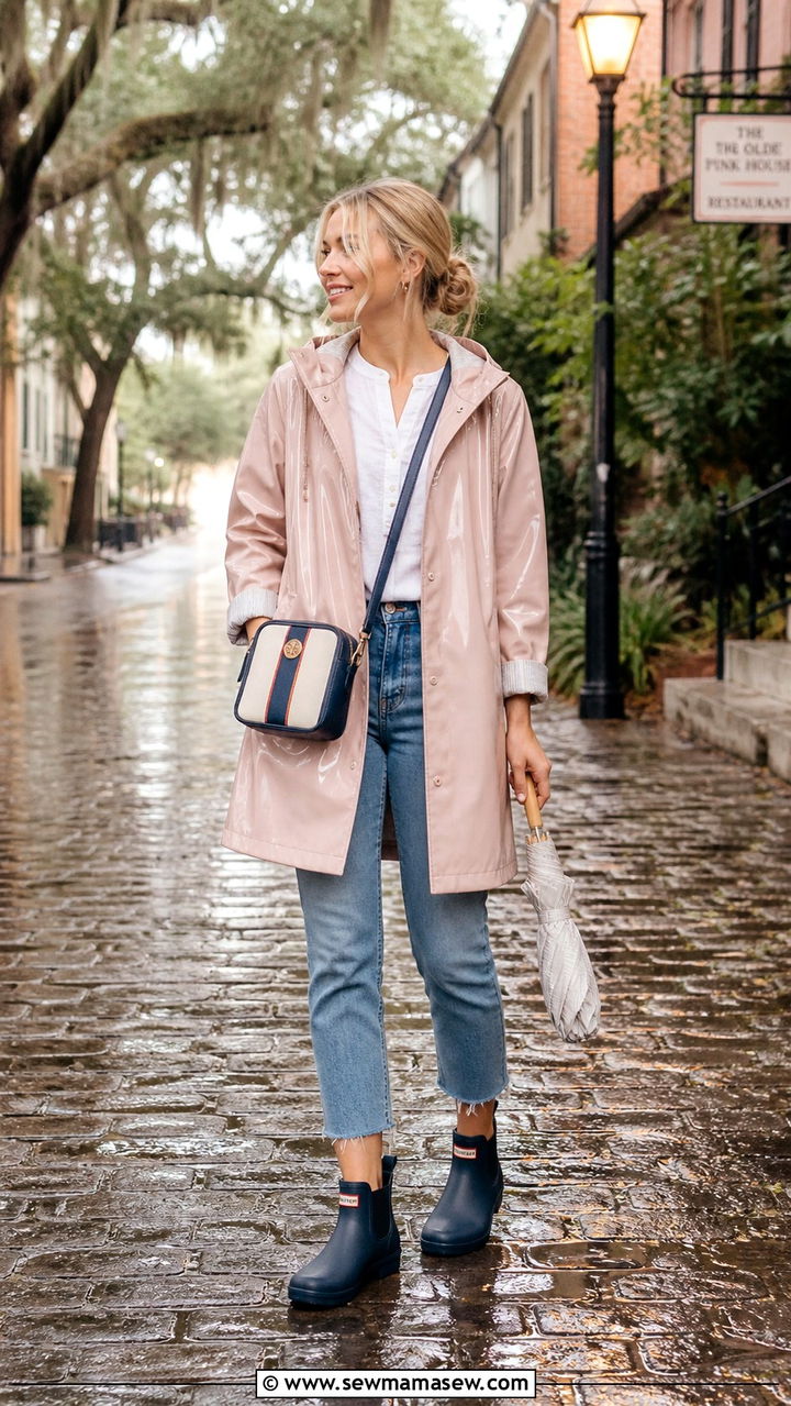 Raincoat and waterproof booties Savannah rainy day outfit - 40 What to wear in Savannah