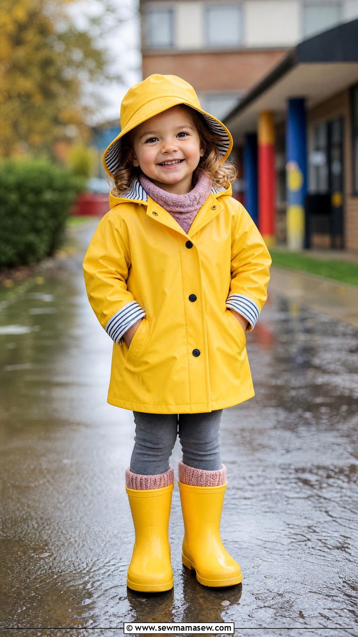Raincoat rubber boots preschool outfit - 30 Preschool outfit ideas