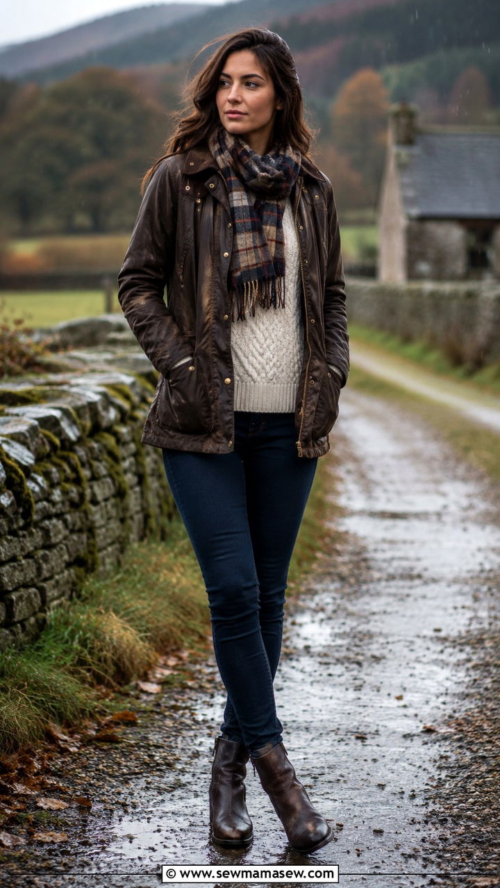 Rainy Day Waxed Cotton Jacket With Ankle Boots - 30 cute rainy day outfits