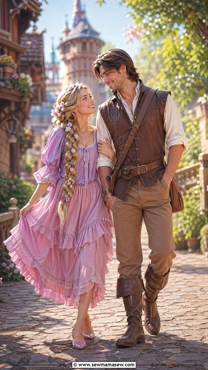 Rapunzel and Flynn Rider Couple Outfit - 35 Disney outfit ideas for couples