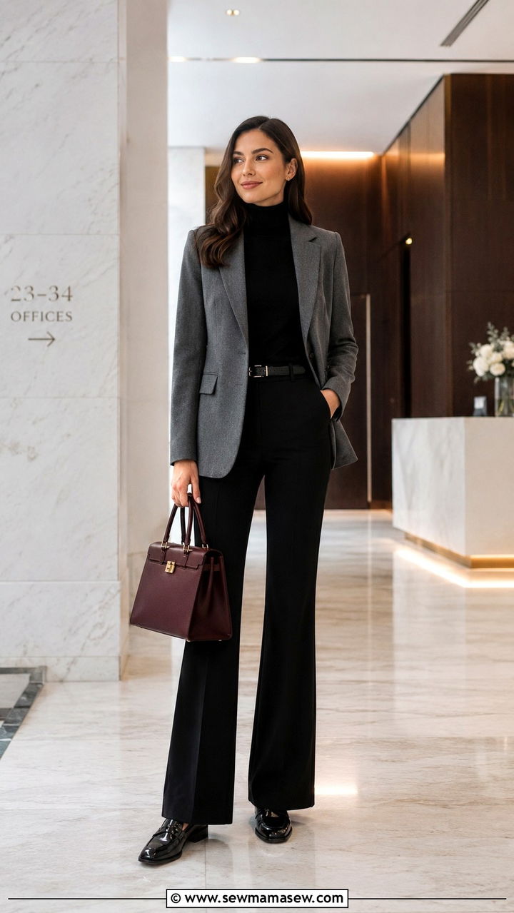 Realtor outfit with turtleneck and tailored trousers - 30 Realtor outfit ideas