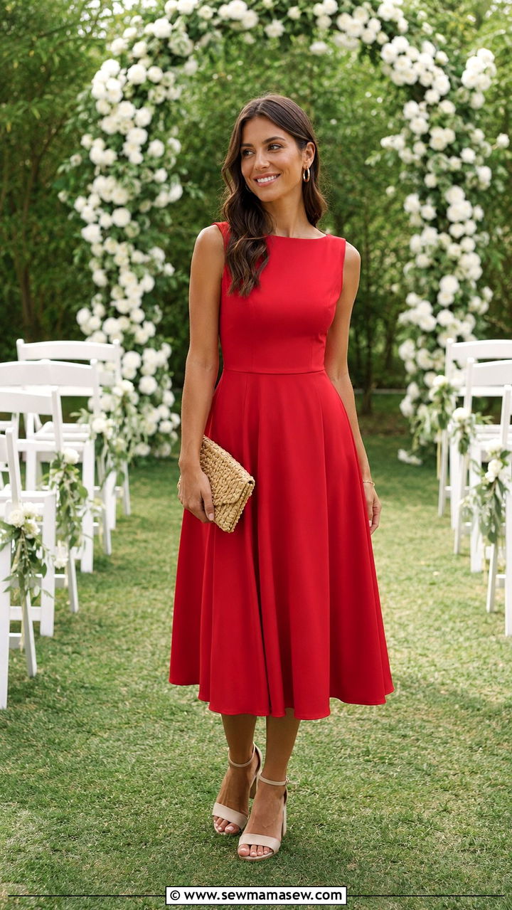 Red A Line Dress Wedding Guest - 30 Red dress outfit ideas for wedding guest
