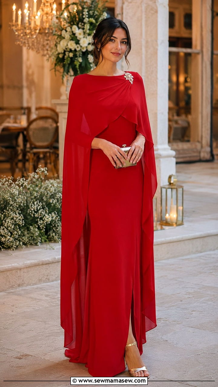 Red Cape Dress Wedding Guest - 30 Red dress outfit ideas for wedding guest