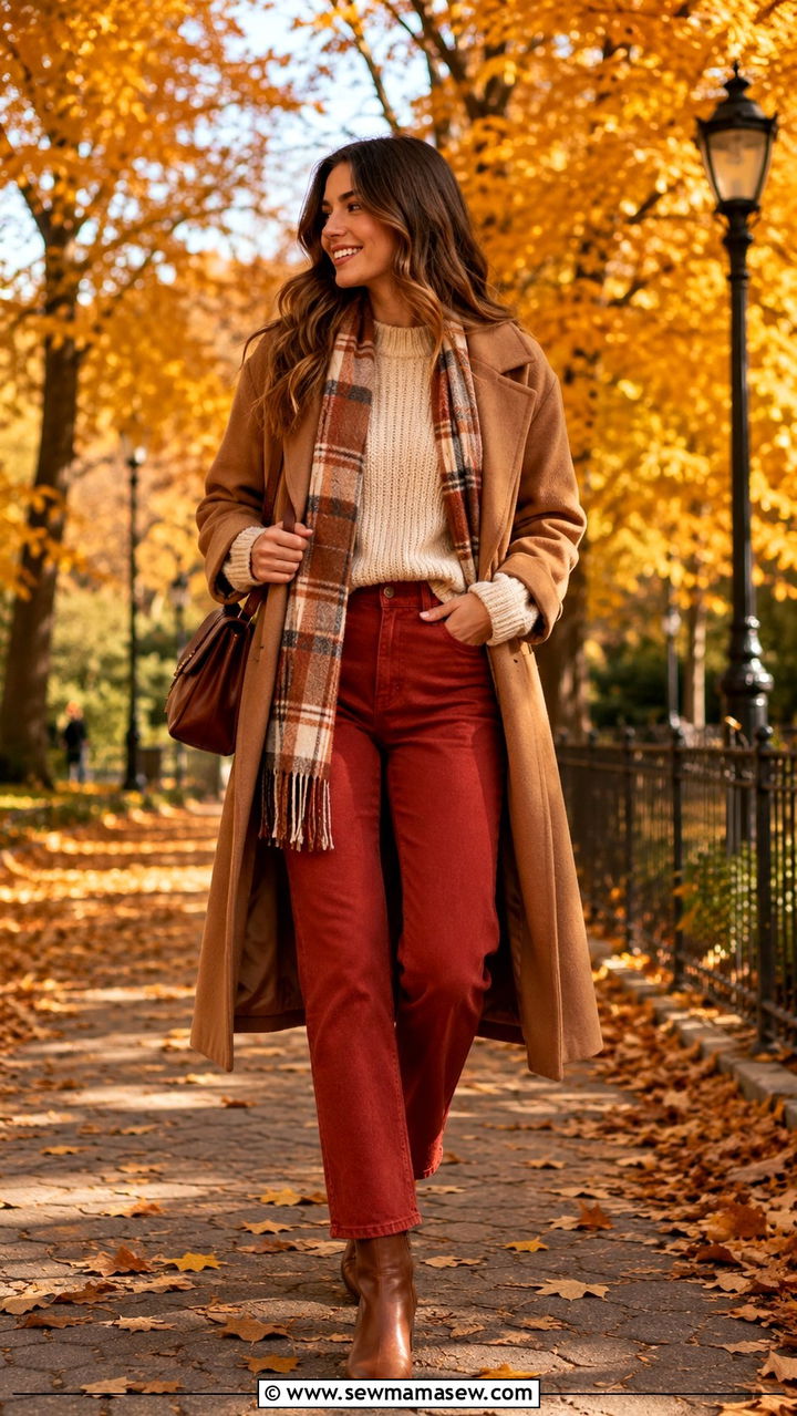 Red Jeans Fall Outfit - 30 Red jeans outfit ideas