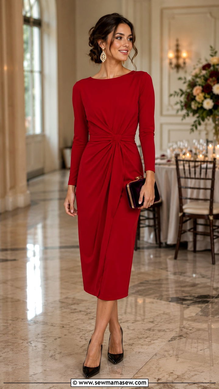 Red Long Sleeve Dress Wedding Guest - 30 Red dress outfit ideas for wedding guest
