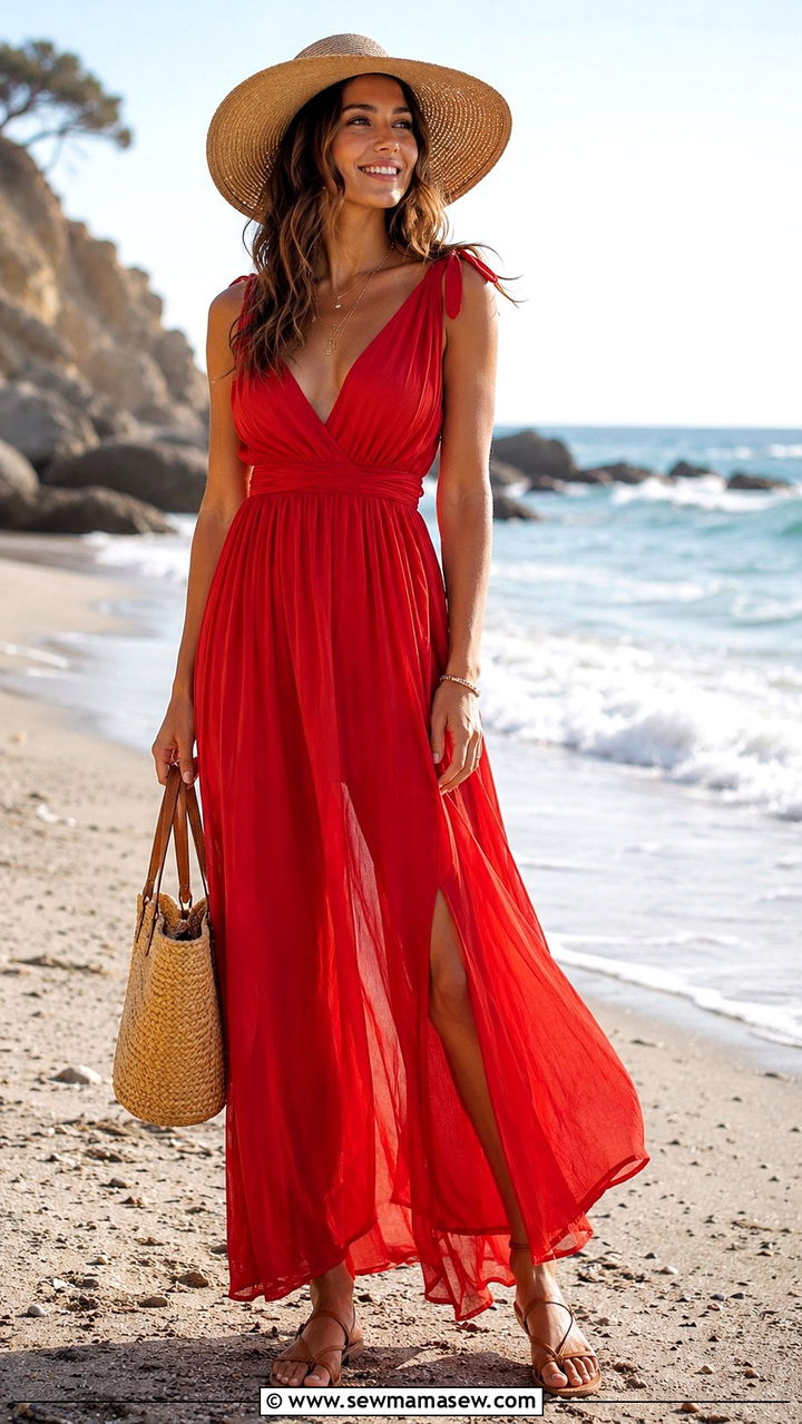 Red Maxi Dress Outfit - 30 red outfit ideas for women