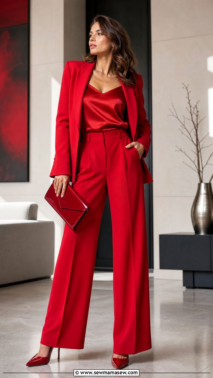 Red Monochrome Outfit - 30 monochrome outfit ideas for women
